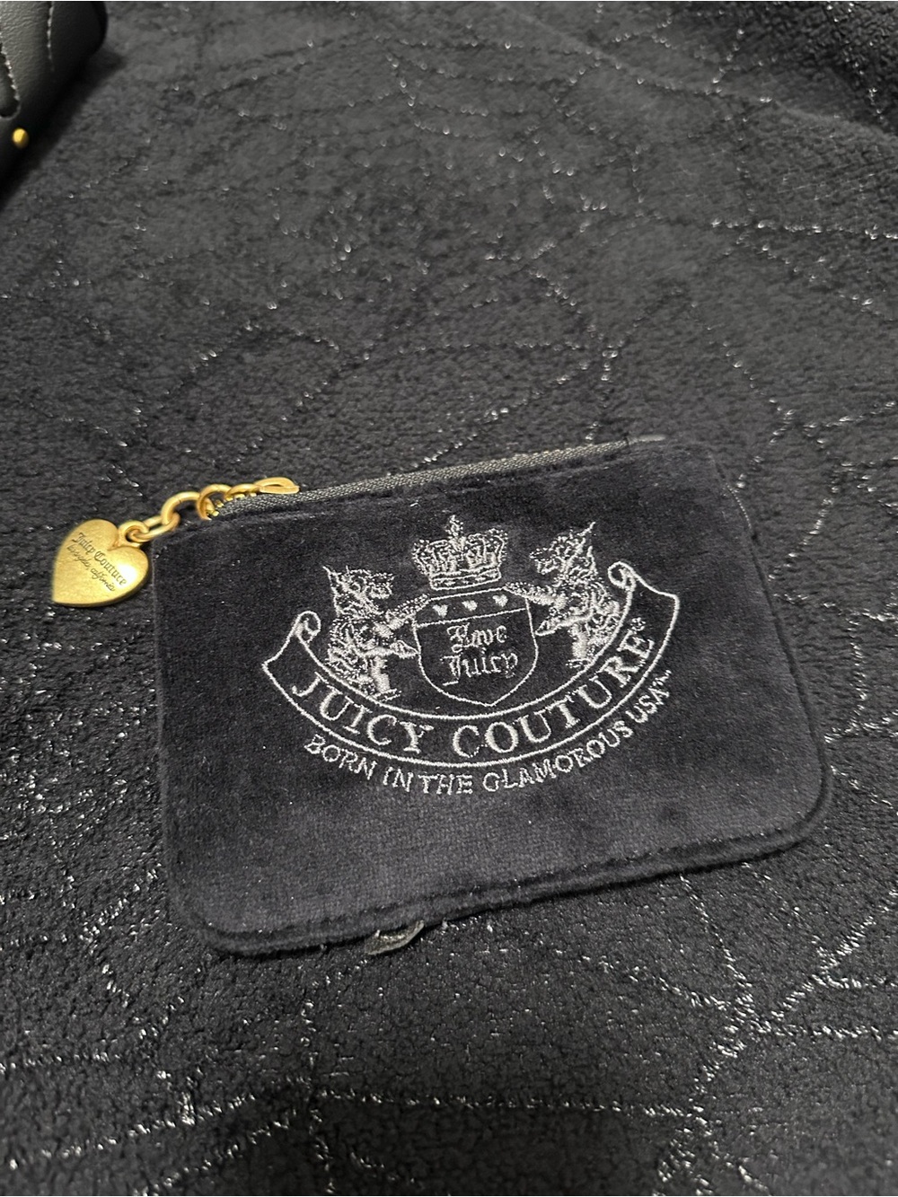 JUICY COUTURE Black Heritage Core Wristlet Wallet Cardholder